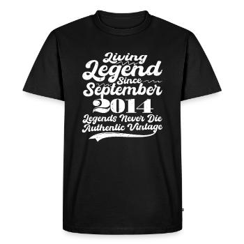 Once upon a time there was a legend. September 2014 Birth - Men's Premium Organic T-Shirt - black - Front - Nico (187cm)