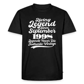 Il était une fois une légende. Septembre 1998 Naissance - T-shirt Premium bio Homme - noir - Devant - Nico (187cm)