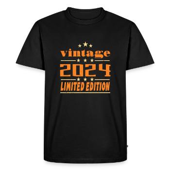 2024 Vintage Retro Birthday Bday Cadeau 2024 - T-shirt Premium bio Homme - noir - Devant - Nico (187cm)