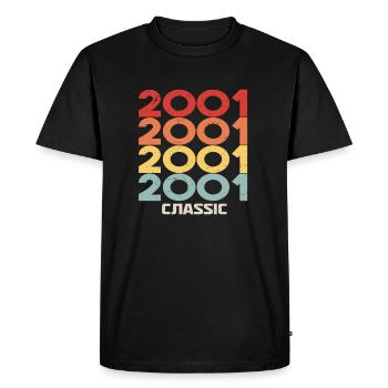 2001 Anniversary in classic vintage style 2001 - Men's Premium Organic T-Shirt - black - Front - Nico (187cm)