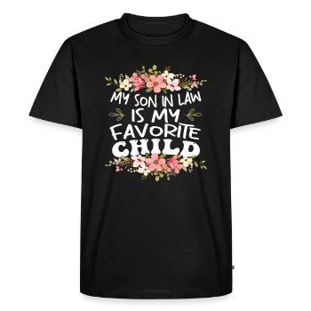 Mon gendre est mon enfant préféré - T-shirt Premium bio Homme - noir - Devant - Nico (187cm)