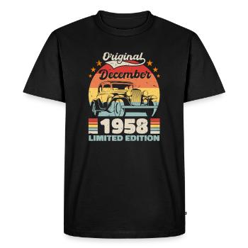 Décembre 1958 Cadeau d’anniversaire Décembre 1958 - T-shirt Premium bio Homme - noir - Devant - Nico (187cm)