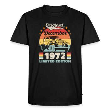 Décembre 1972 Cadeau d’anniversaire Décembre 1972 - T-shirt Premium bio Homme - noir - Devant - Nico (187cm)