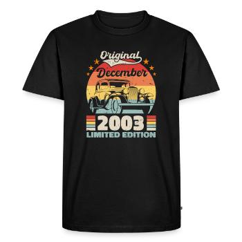 Décembre 2003 Cadeau d’anniversaire Décembre 2003 - T-shirt Premium bio Homme - noir - Devant - Nico (187cm)