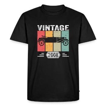 Classic Since 2008, Vintage Car Birthday Gift 2008 - Men's Premium Organic T-Shirt - black - Front - Nico (187cm)