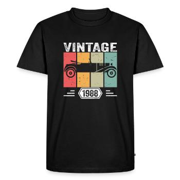 Classique depuis 1988, cadeau d’anniversaire de voiture ancienne 1988 - T-shirt Premium bio Homme - noir - Devant - Nico (187cm)
