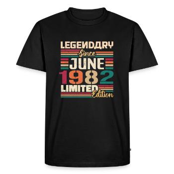 Legendary June 1982 Limited Edition June 1982 - Men's Premium Organic T-Shirt - black - Front - Nico (187cm)