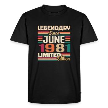 Légendaire Juin 1981 Edition Limitée Juin 1981 - T-shirt Premium bio Homme - noir - Devant - Nico (187cm)