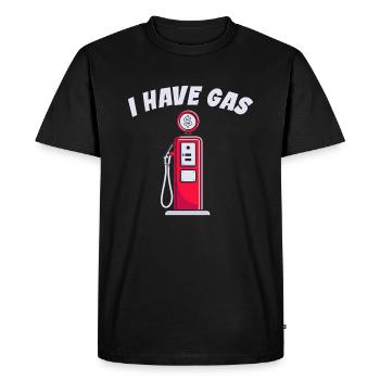 J’ai une pompe à essence drôle - T-shirt Premium bio Homme - noir - Devant - Nico (187cm)