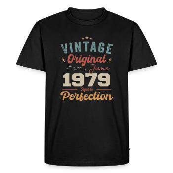 June 1979 Aged to Perfection June 1979 vintage - Men's Premium Organic T-Shirt - black - Front - Nico (187cm)