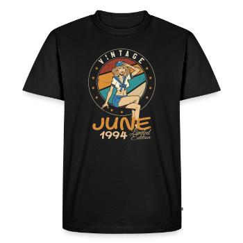 Millésime 1994 - Né en Juin 1994 - T-shirt Premium bio Homme - noir - Devant - Nico (187cm)