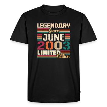 Légendaire Juin 2003 Edition Limitée Juin 2003 - T-shirt Premium bio Homme - noir - Devant - Nico (187cm)