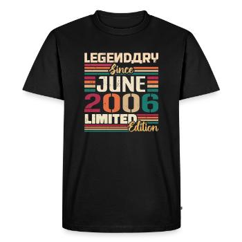 Légendaire Juin 2006 Edition Limitée Juin 2006 - T-shirt Premium bio Homme - noir - Devant - Nico (187cm)