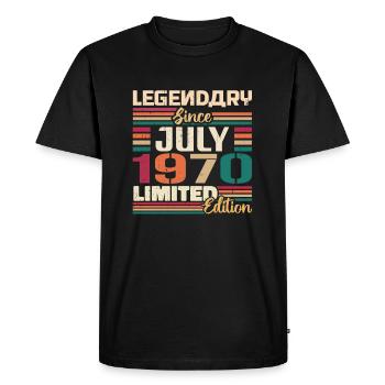 Juillet 1970 Anniversaire Juillet 1970 Juillet Année - T-shirt Premium bio Homme - noir - Devant - Nico (187cm)