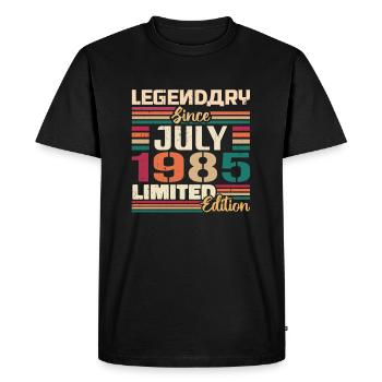 July 1985 Anniversary July 1985 July Year - Men's Premium Organic T-Shirt - black - Front - Nico (187cm)