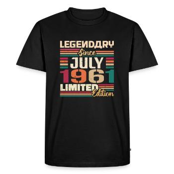 Juli 1961 Jahrestag Juli 1961 Juli Jahrgang - Männer Premium Bio T-Shirt - Schwarz - Vorne - Nico (187cm)