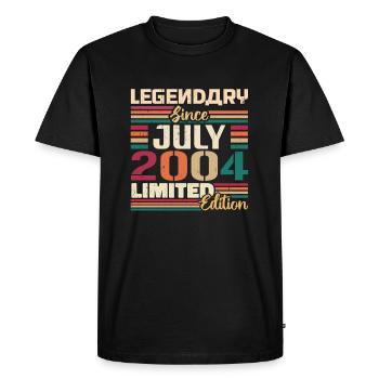 Juillet 2004 Anniversaire Juillet 2004 Juillet Millésime - T-shirt Premium bio Homme - noir - Devant - Nico (187cm)