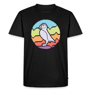 Puffin Puffin Puffin Girl Puffin - Men's Premium Organic T-Shirt - black - Front - Nico (187cm)