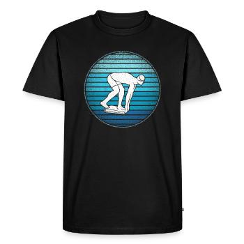 Natation Nageurs Femmes Garçons Hommes Natation - T-shirt Premium bio Homme - noir - Devant - Nico (187cm)