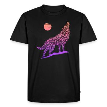 Howling Wolf Wolf Silhouette Kids Women Wolves - Men's Premium Organic T-Shirt - black - Front - Nico (187cm)
