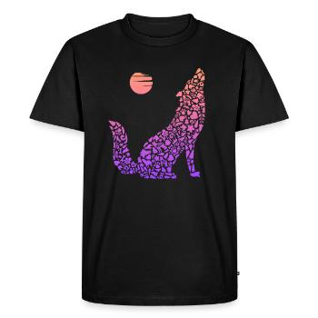 Howling Wolf Animal Wolf Silhouette Ladies Wolves - Men's Premium Organic T-Shirt - black - Front - Nico (187cm)