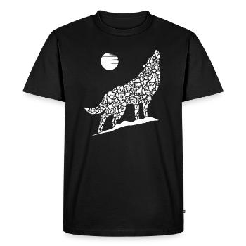 Loup Hurlant Loup Silhouette Enfants Loups - T-shirt Premium bio Homme - noir - Devant - Nico (187cm)