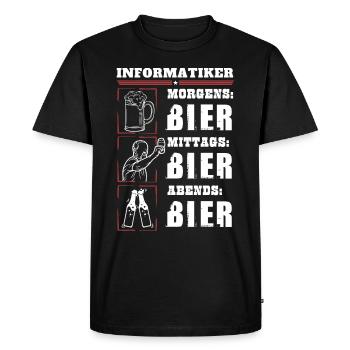 Mon quotidien d’informaticien - T-shirt Premium bio Homme - noir - Devant - Nico (187cm)