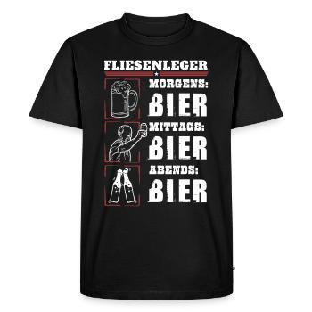 Mon quotidien de carreleur - T-shirt Premium bio Homme - noir - Devant - Nico (187cm)