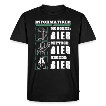 Mon quotidien d’informaticien - T-shirt Premium bio Homme - noir - Devant - Nico (187cm)