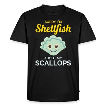 Scallop Seashells Collector Beachcomber Shellfish - Men's Premium Organic T-Shirt - black - Front - Nico (187cm)