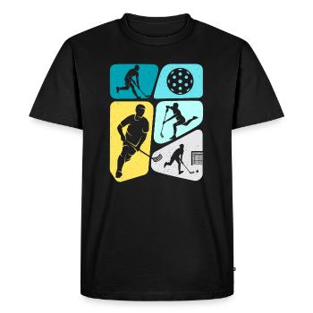 Floorball Floorball Player Boys Kids Floorball - Men's Premium Organic T-Shirt - black - Front - Nico (187cm)