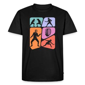 Escrime Escrime Escrime Sports Épées Enfants Escrime - T-shirt Premium bio Homme - noir - Devant - Nico (187cm)