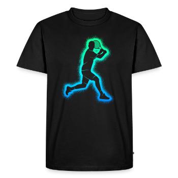 Joueurs de tennis Enfants Joueurs de tennis Garçons - T-shirt Premium bio Homme - noir - Devant - Nico (187cm)