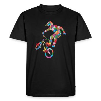 BMX Bike Rider Stunt Vélo Homme Enfant BMX - T-shirt Premium bio Homme - noir - Devant - Nico (187cm)