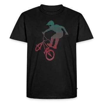 BMX Stunts Bike Tricks Pixelated Bike BMX - Men's Premium Organic T-Shirt - black - Front - Nico (187cm)