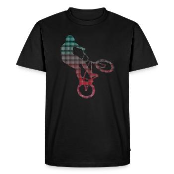 BMX Stunts Bike Vélo Garçon Pixélisé BMX - T-shirt Premium bio Homme - noir - Devant - Nico (187cm)