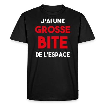 cadeau beauf grosse bite de l'espace - T-shirt Premium bio Homme - noir - Devant - Nico (187cm)