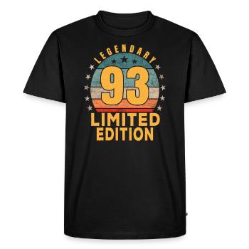 Birthday Legendary 93 Years Limited Edition - Men's Premium Organic T-Shirt - black - Front - Nico (187cm)