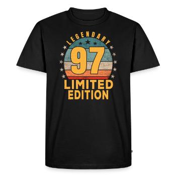 Birthday Legendary 97 Years Limited Edition - Men's Premium Organic T-Shirt - black - Front - Nico (187cm)