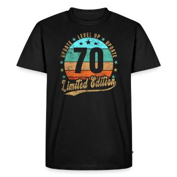 Update Level Up 70 Years Limited Edition Retro - Men's Premium Organic T-Shirt - black - Front - Nico (187cm)