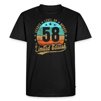 Update Level Up 58 Years Limited Edition Retro - Men's Premium Organic T-Shirt - black - Front - Nico (187cm)