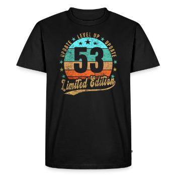 Update Level Up 53 Years Limited Edition Retro - Men's Premium Organic T-Shirt - black - Front - Nico (187cm)