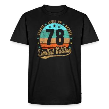 Mise à jour Level Up 78 ans Édition Limitée Rétro - T-shirt Premium bio Homme - noir - Devant - Nico (187cm)