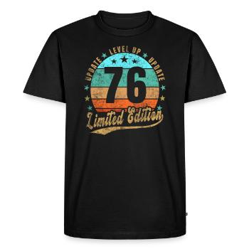 Mise à jour Level Up 76 ans Édition Limitée Rétro - T-shirt Premium bio Homme - noir - Devant - Nico (187cm)