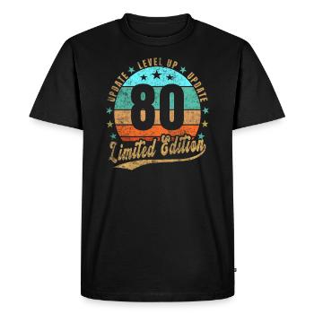 Mise à jour Level Up 80 Years Limited Edition Retro - T-shirt Premium bio Homme - noir - Devant - Nico (187cm)