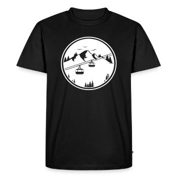 Cable car Gondola Cable car in front of Bergen Cable car operator - Men's Premium Organic T-Shirt - black - Front - Nico (187cm)
