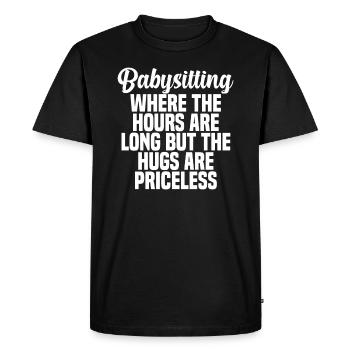 Cadeau de devis de baby-sitting - T-shirt Premium bio Homme - noir - Devant - Nico (187cm)