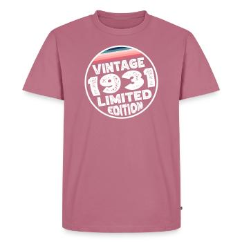 Limited Edition since 1931 Birthday Gift - Men's Premium Organic T-Shirt - mauve - Front - Nico (187cm)
