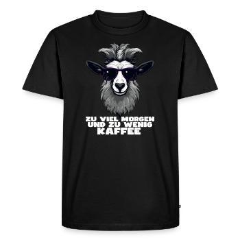 Funny sheep design with saying - Men's Premium Organic T-Shirt - black - Front - Nico (187cm)
