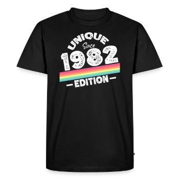Unique Since 1982 Edition Birthday Vintage 1982 - Men's Premium Organic T-Shirt - black - Front - Nico (187cm)